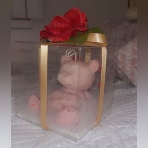Pink bear shaped candle